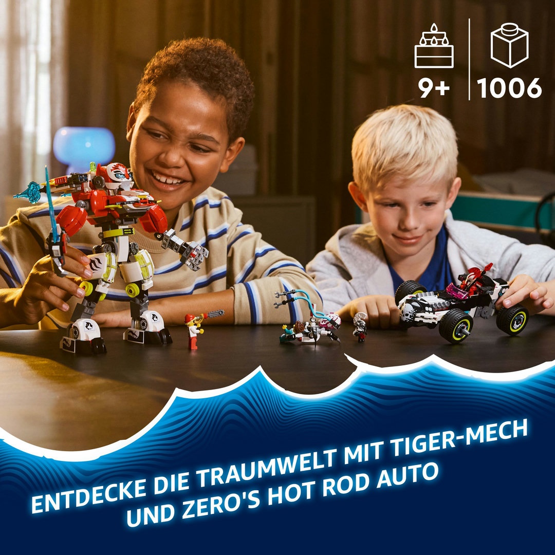 LEGO® DREAMZzz™ 71497 Coopers Tiger-Mech und Zeros Hot Rod Auto
