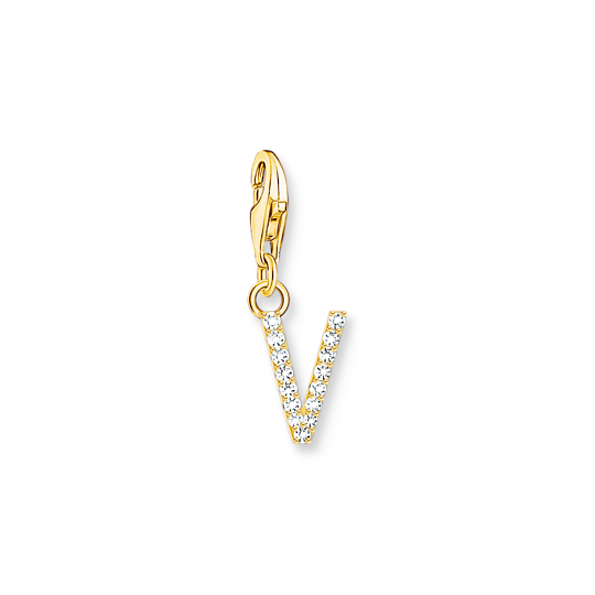 Thomas Sabo Anhänger Charm-Club Buchstabe V Steinen Go 1985-414-14 Thomas, Sabo, Anhänger, Charm-Club, Buchstabe, V, Steinen, Go, 1985-414-14, Zubehor, Ohrring, Schmuck, Diamant, Edelstein