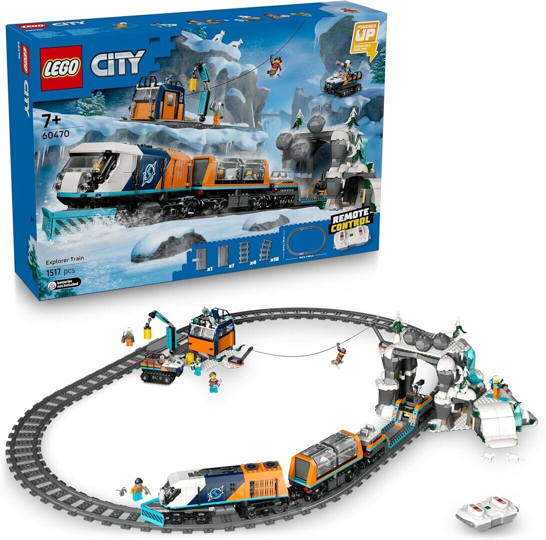LEGO® City 60470 Arktis Polarexpress LEGO® City 60470 Arktis Polarexpress – Verpackung, Zubehör und Details sichtbar