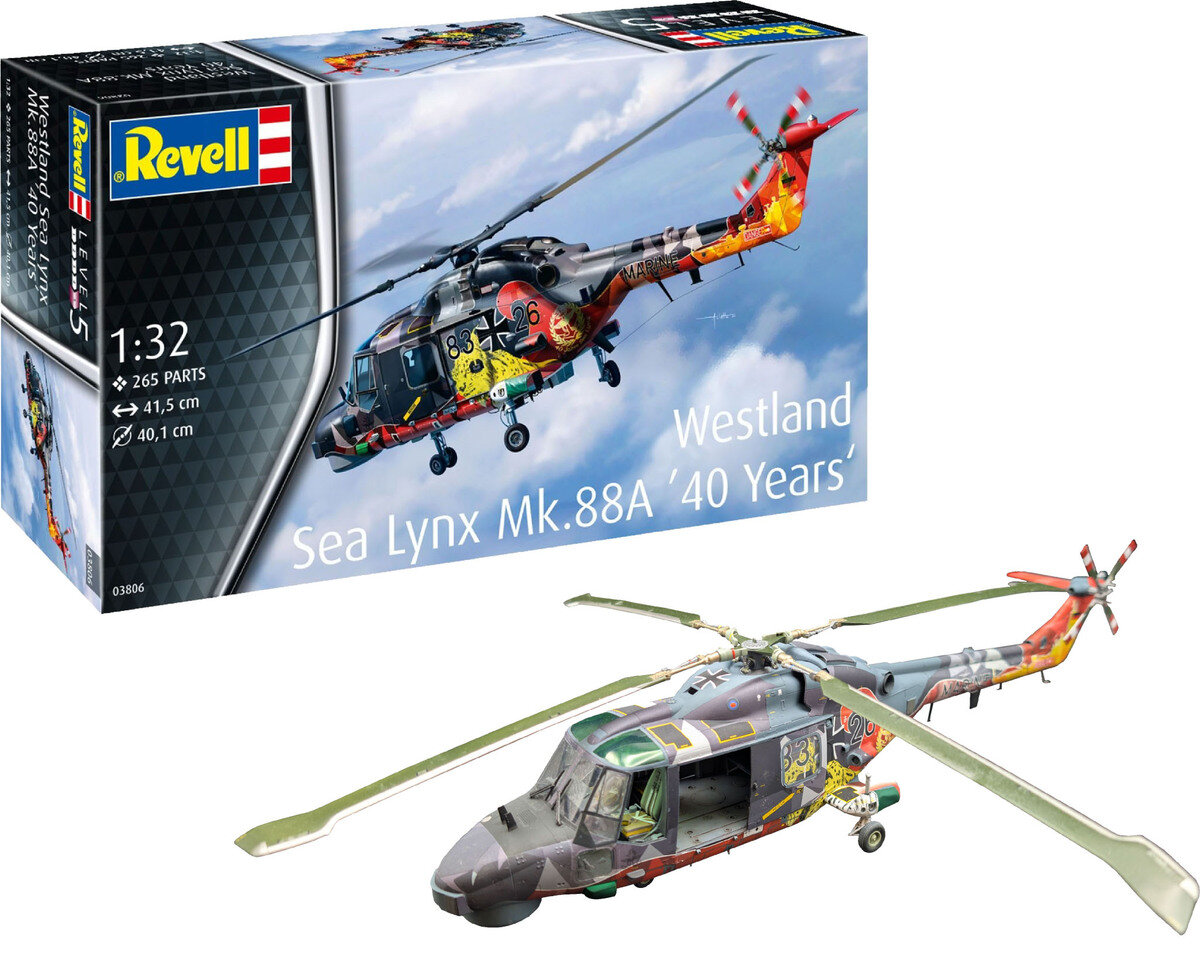 Revell 03806 Westland Sea Lynx MK.88A 40 Years Special Modellbausatz Flugzeug, Hubschrauber, Transport, Fahrzeug
