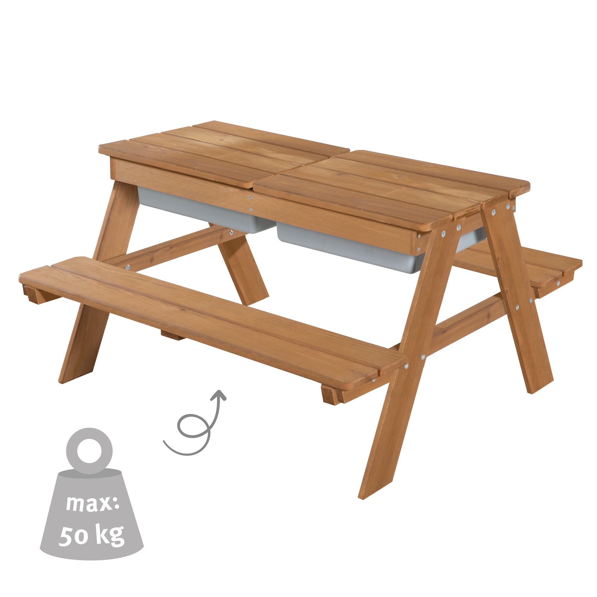 Roba 456002TEV190 Kindersitzgarnitur & Matschtisch teakholz farben – Outdoor + - Bild 6 Roba 456002TEV190 Kindersitzgarnitur & Matschtisch teakholz farben – Outdoor + - Produktbild 6