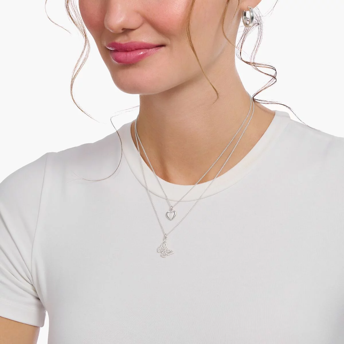 Thomas Sabo Kette Mit Anhänger Schmetterlinh Länge 45 Cm Silber KE2223-001-21-L45V Thomas Sabo Kette Mit Anhänger Schmetterlinh Länge 45 Cm Silber KE2223-001-21-L45V
