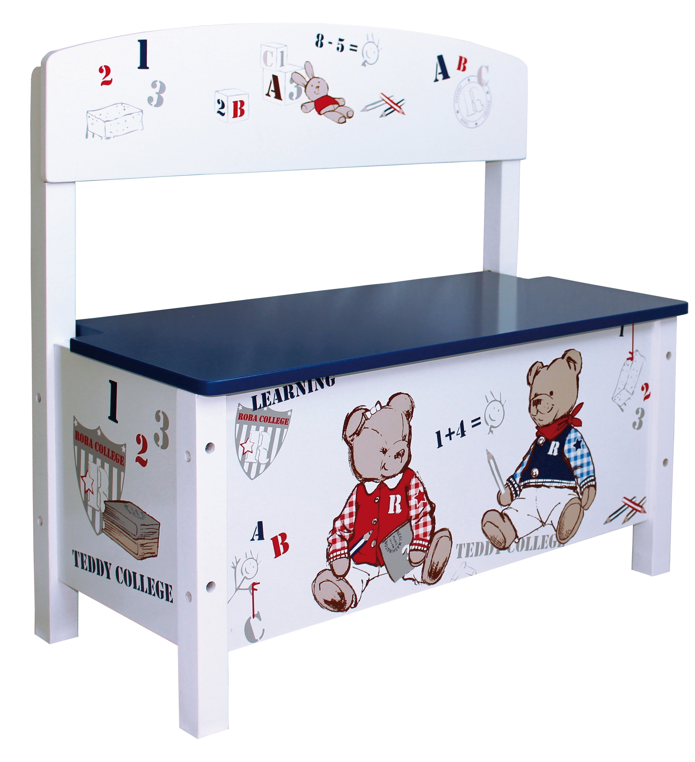 Roba 50863 Kindertruhenbank Teddy College weiß – Spielmöbel - Bild 1 Roba 50863 Kindertruhenbank Teddy College weiß – Spielmöbel - weiß - Spielmöbel - Produktbild 1