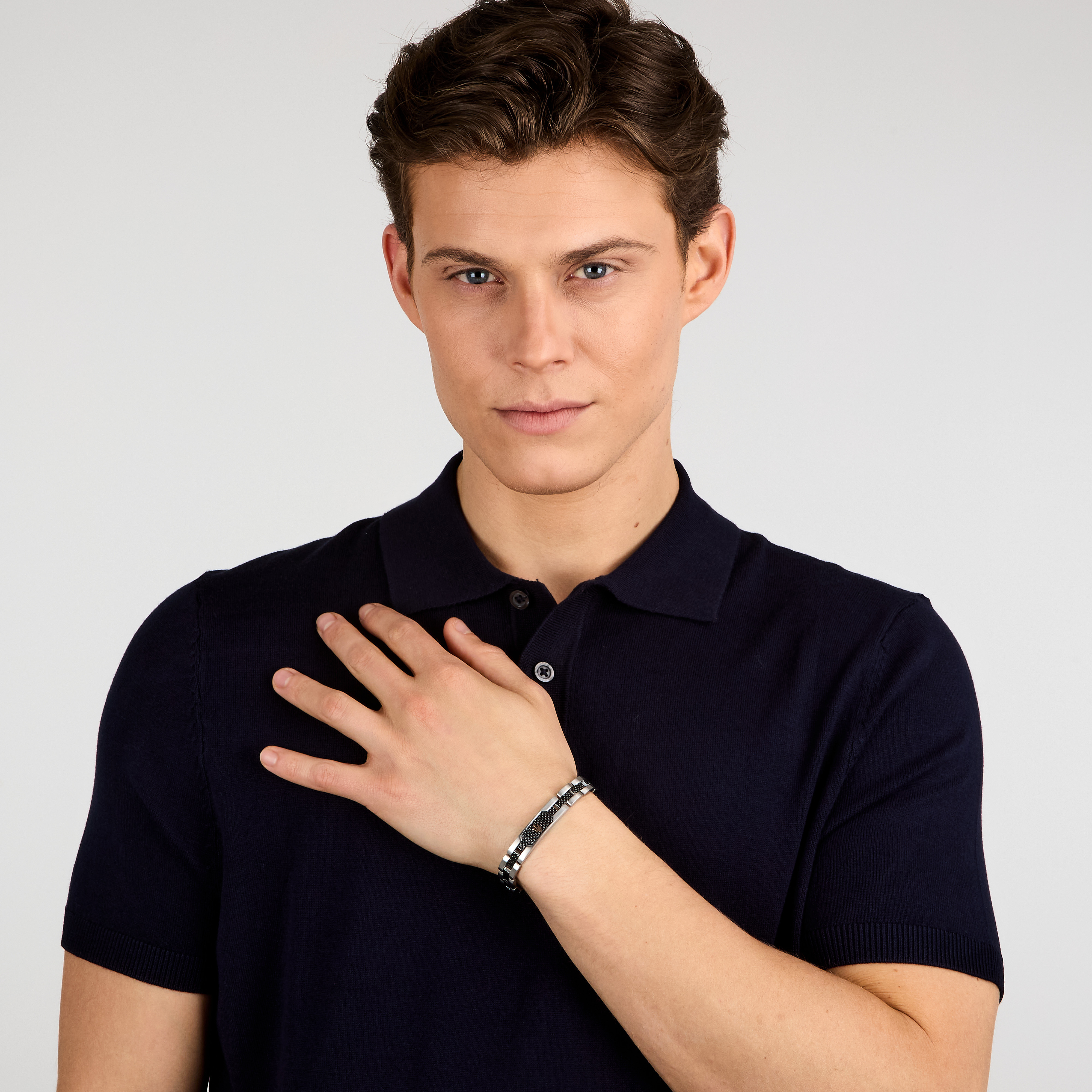 Maserati Armband Herren Iconic dark gun 21cm Maserati Armband Herren Iconic dark gun 21cm