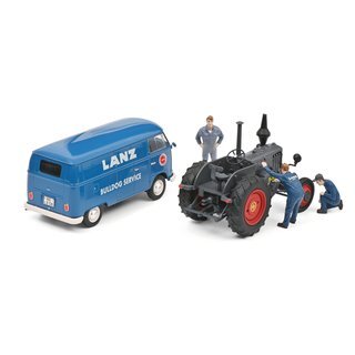 Schuco SET Lanz Service Schwarz Blau 1:32 450785900 Traktor, Transport, Fahrzeug