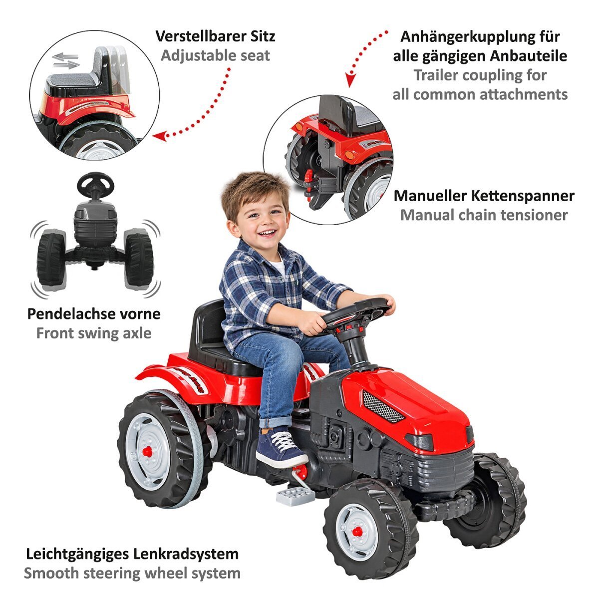 JAMARA Trettraktor Strong Bull rot ab 3 Jahren JAMARA Trettraktor Strong Bull rot ab 3 Jahren