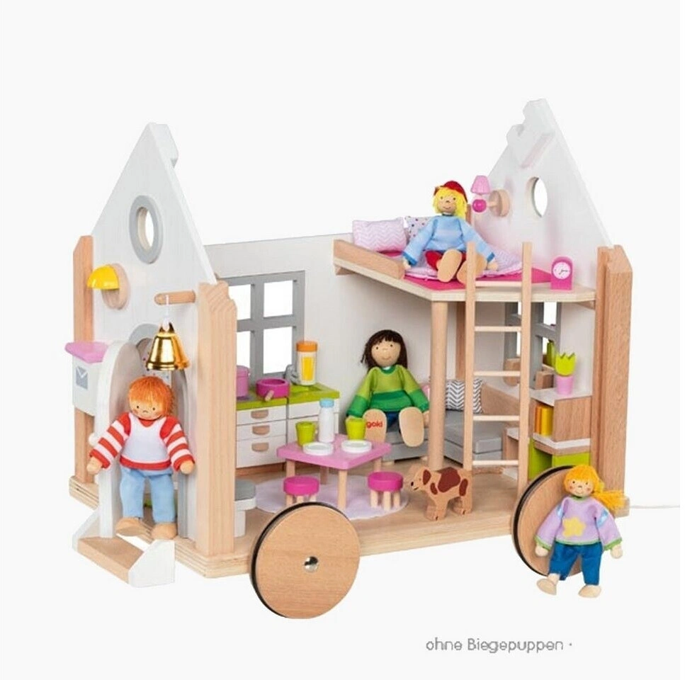 goki Tiny House „Hygge“ - Bauwagendesign, 40-teilig, Holz & Textil, ab 3 Jahren