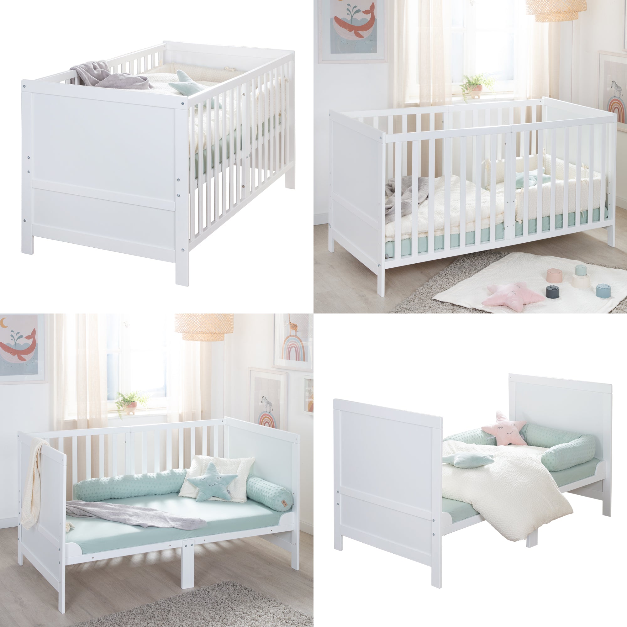 Roba 0194WE Kombi-Kinderbett 70x140 cm weiß – Komplettbettsets & Einzelbetten - Bild 9 Roba 0194WE Kombi-Kinderbett 70x140 cm weiß – Komplettbettsets & Einzelbetten - Produktbild 9