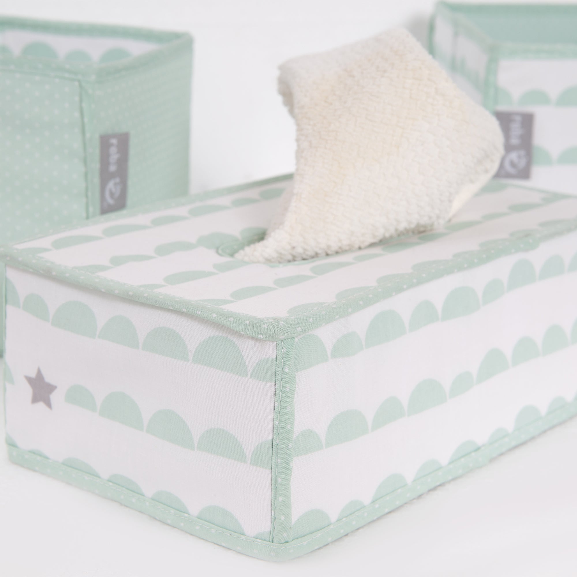 Roba 306107V199 1x Feuchttuchorganizer, 2x Windelbox mint – Heim Textilien - Produktbild 5