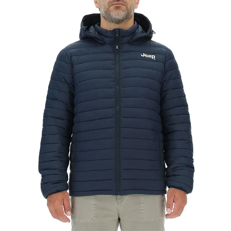 JEEP Herren Winterjacke O103344BL - Dunkelblaue Steppjacke mit abnehmbarer Kapuze JEEP Herren Winterjacke O103344BL - Dunkelblaue Steppjacke mit abnehmbarer Kapuze
