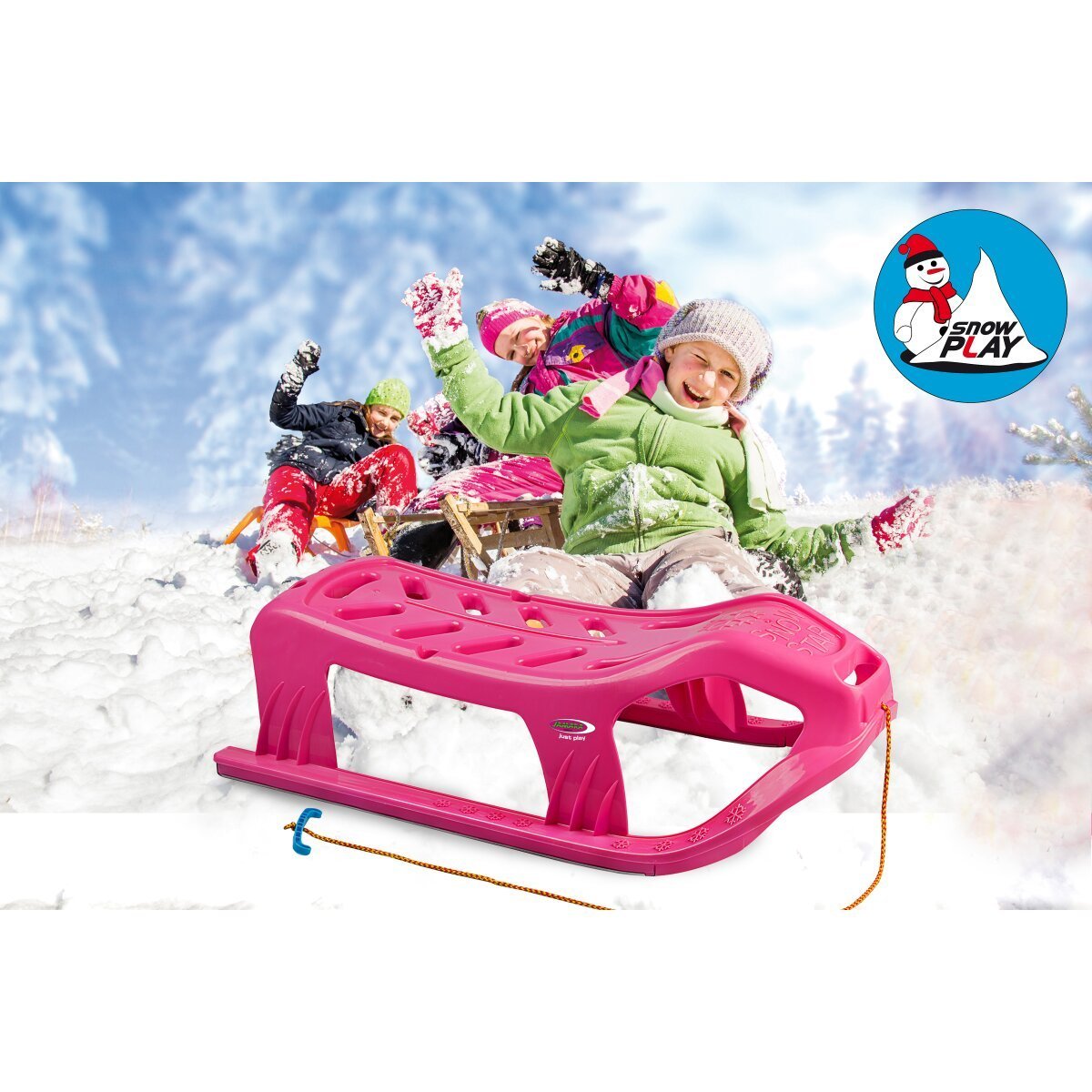 JAMARA Snow Play Schlitten Snow-Star 90cm pink ab 3 Jahren