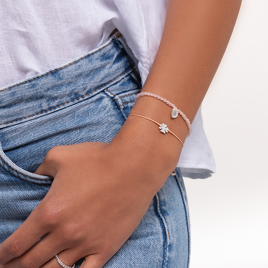 Thomas Sabo Armband Charm-Club Rosa Kleeblatt Silber Länge 20 Cm A1995-173-19 Zubehor, Armreif, Schmuck, Person