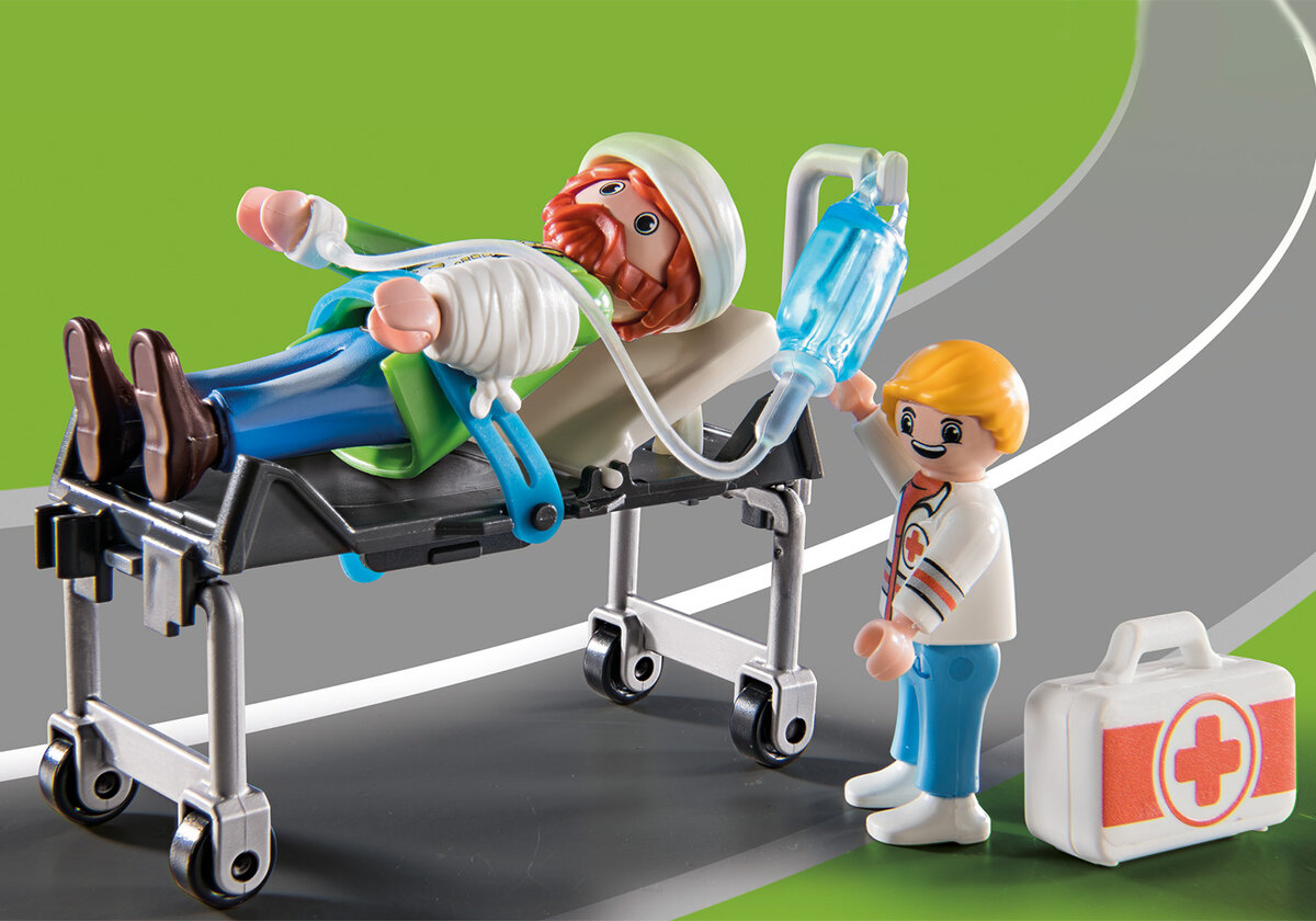 PLAYMOBIL 70913 DUCK ON CALL - Notarzt Truck Erste Hilfe, Gebäude, Krankenhaus, Figur, Person