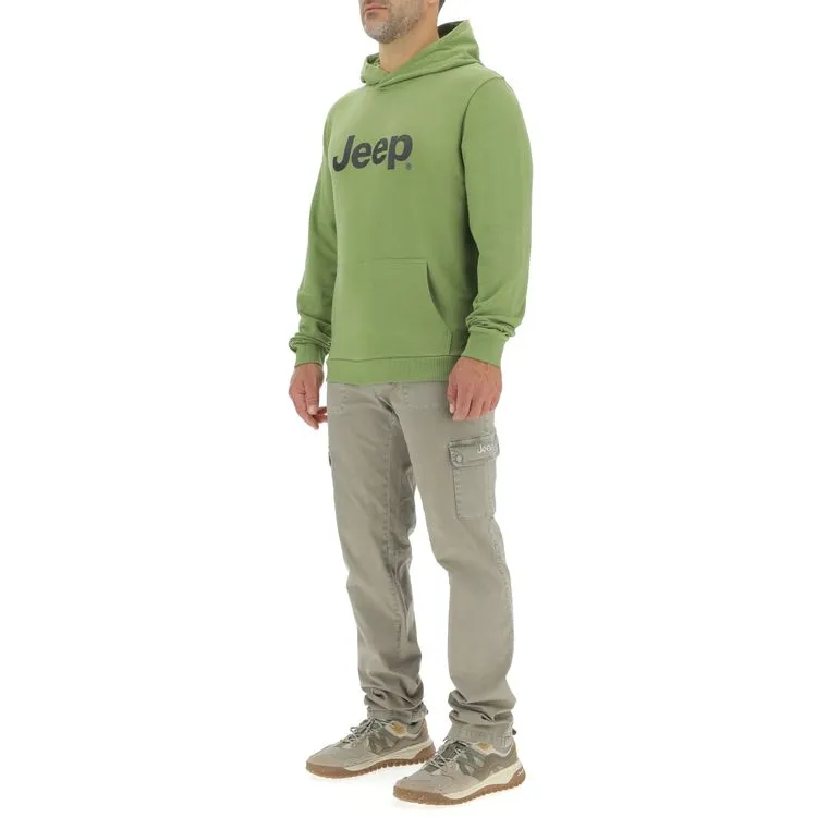 JEEP Herren Hoodie O103276GN - Grün mit großem Jeep-Logo und Beuteltasche GR. XXL JEEP Herren Hoodie O103276GN - Grün mit großem Jeep-Logo und Beuteltasche GR. XXL