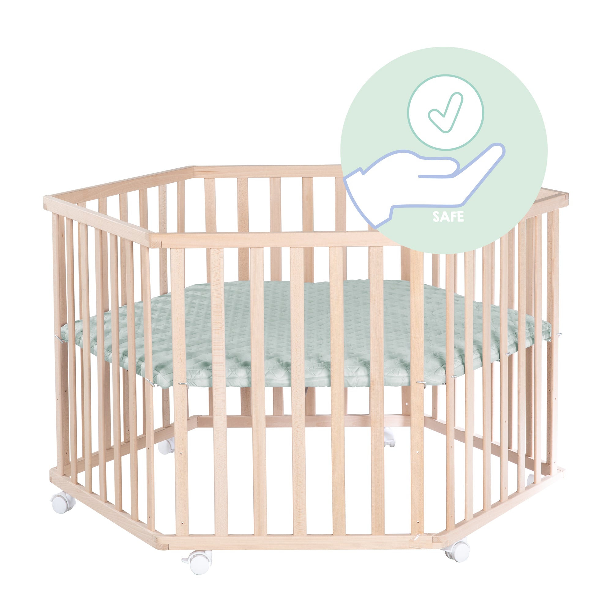 Roba 0232NAV241 Laufgitter 6-eckig roba Style grün Bio Buche natur - Produktbild 9