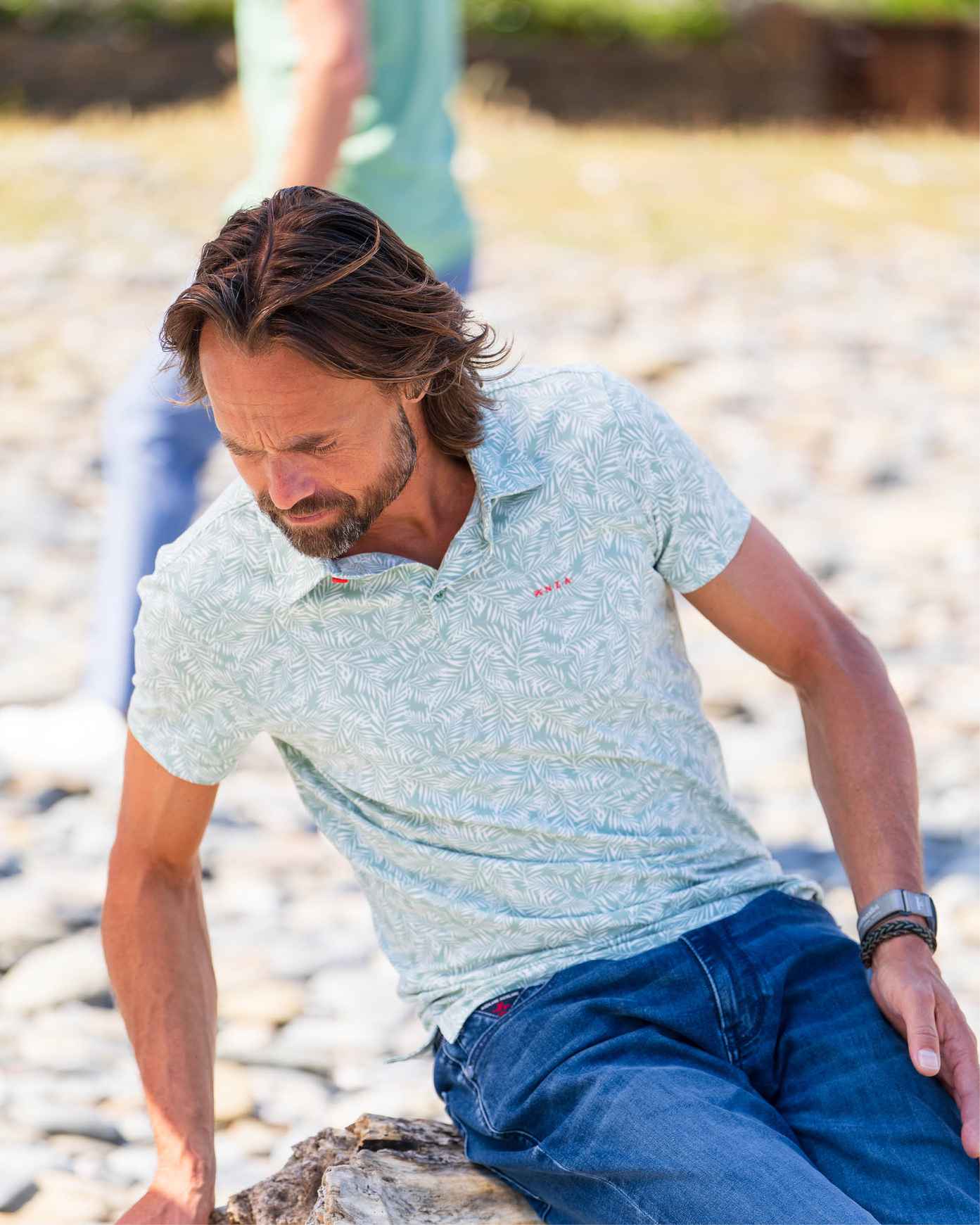 NZA 26CN111MG Poloshirt - Grün / Palmen - Bild 2