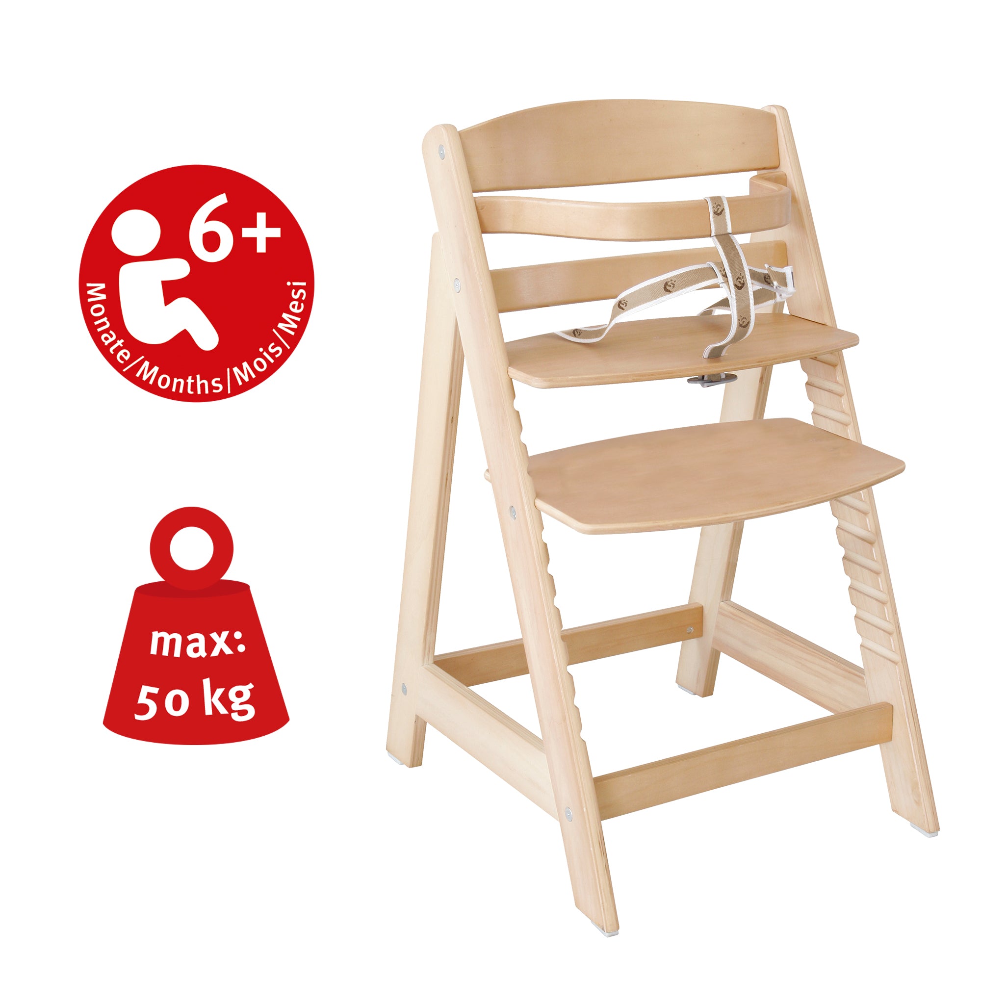 Roba 7562V190 Treppenhochstuhl mit Sitzverkleinerer natur lackiert - Bild 4 Roba 7562V190 Treppenhochstuhl mit Sitzverkleinerer natur lackiert - Produktbild 4
