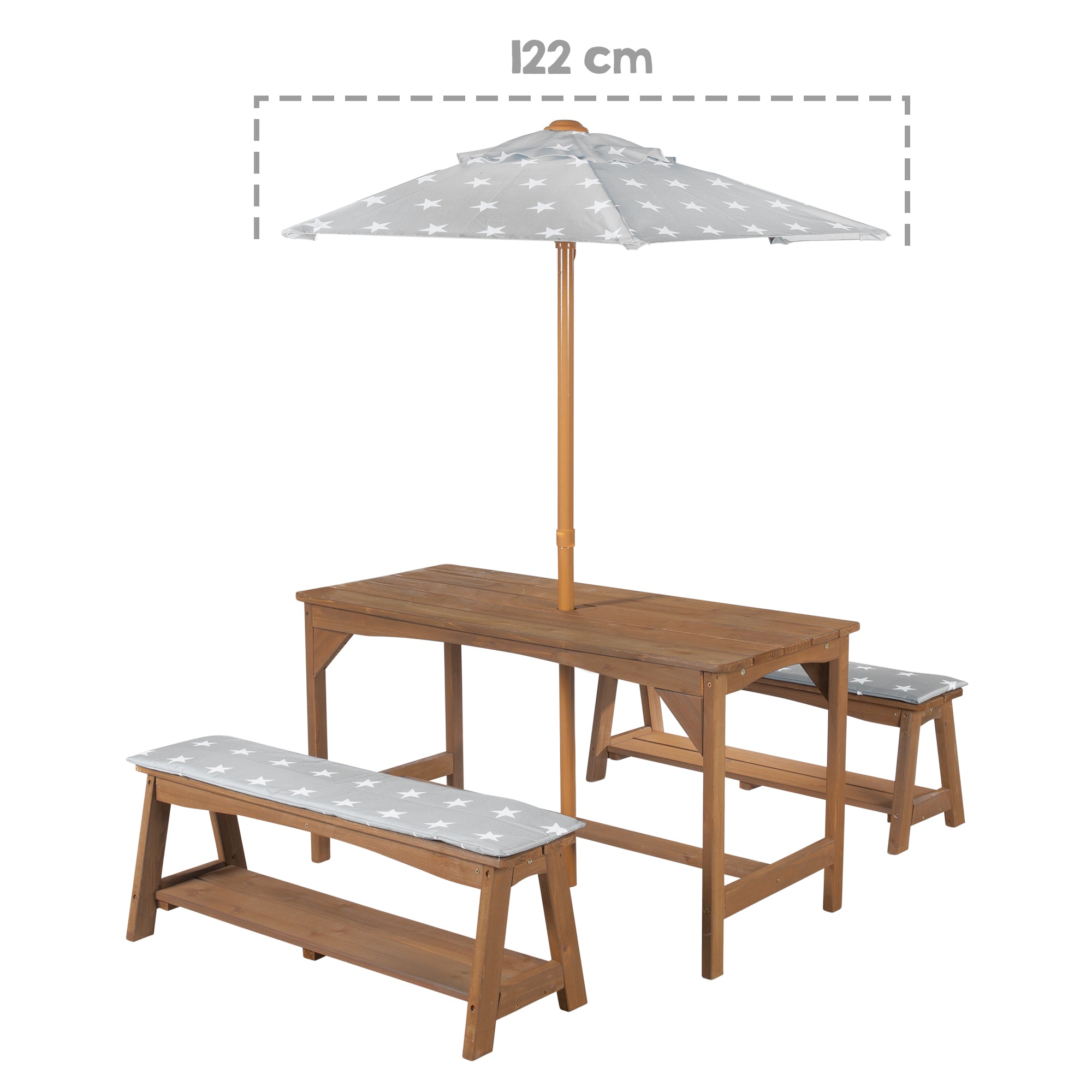 Roba 456030TEV190 Kindersitzgruppe mit auflage, Schirm teakholz farben – Outdoor + - Bild 6 Roba 456030TEV190 Kindersitzgruppe mit auflage, Schirm teakholz farben – Outdoor + - Produktbild 6