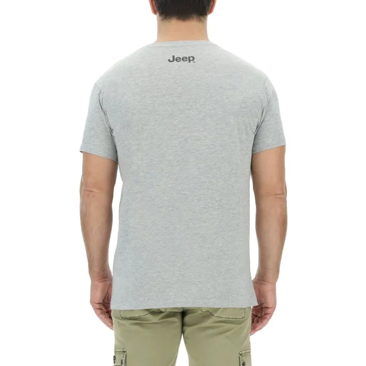 JEEP Herren T-Shirt O103347GR - Grau mit großem Stern-Print GR. XXL