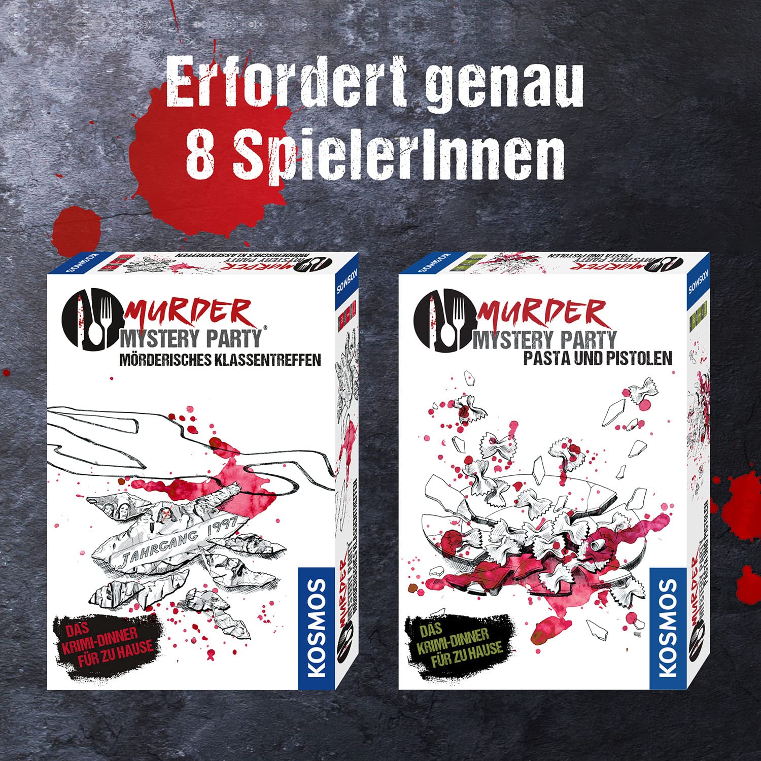 Kosmos Das Krimi Dinner Pasta Und Pistolen - Mordfall Zum Mitspielen Für 8 Personen 695095 Werbung, Plakat, Werbung, Plakat