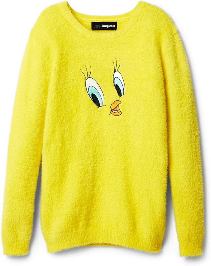 Desigual Mädchen Pullover - Gelb mit Tweety-Motiv 22WGJF018022/5 Desigual Mädchen Pullover - Gelb mit Tweety-Motiv 22WGJF018022/5