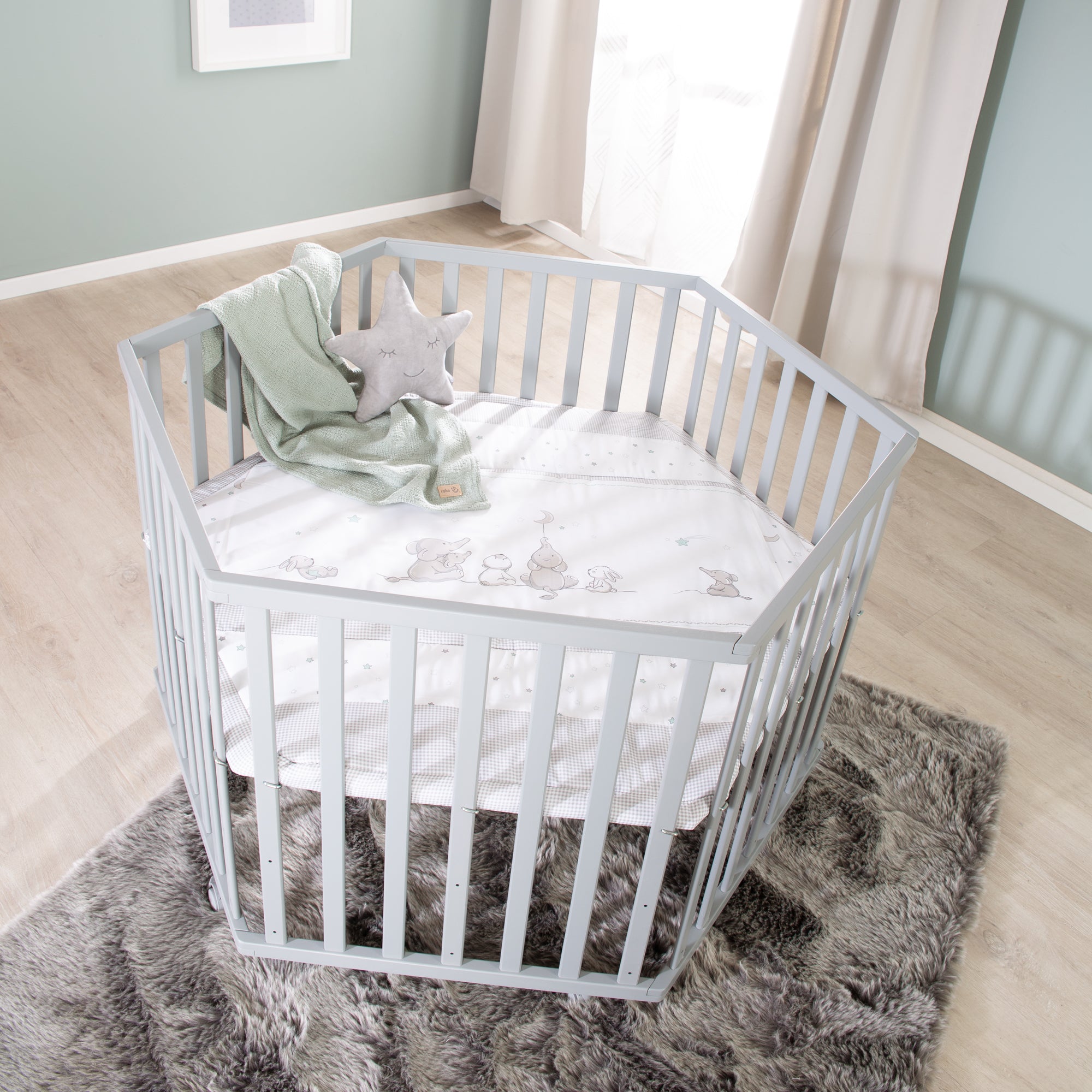 Roba 0232TPS209A Laufgitter 6-eckig Sternenzauber taupe - Produktbild 4