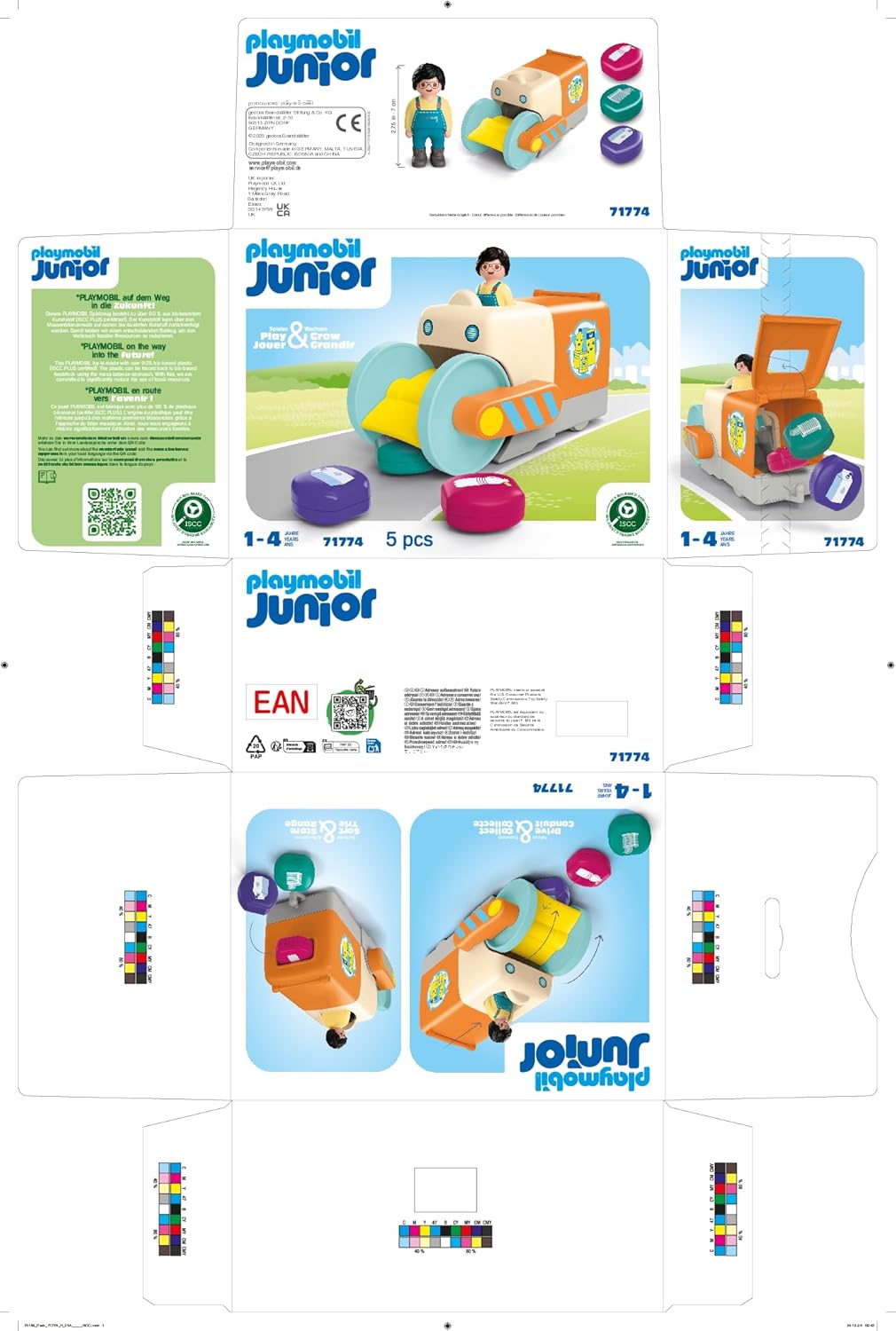 PLAYMOBIL 71774 junior: spassiges müllsammelfahrzeug Person, Werbung, Spielzeug, Band, Gesicht
