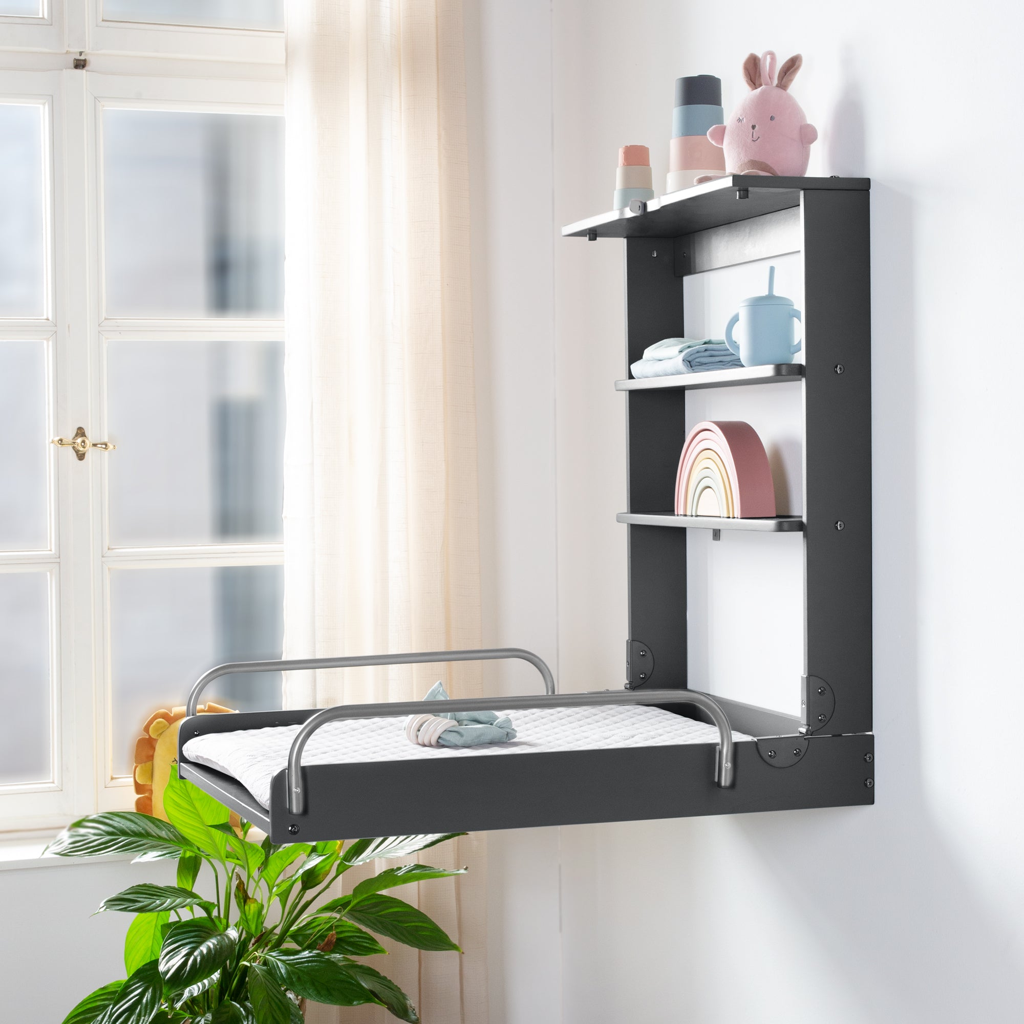 Roba 212015ANV230 Wandwickelregal +Wickelauflage grau anthrazit – Wickeln & Baden - Bild 5 Roba 212015ANV230 Wandwickelregal +Wickelauflage grau anthrazit – Wickeln & Baden - Produktbild 5