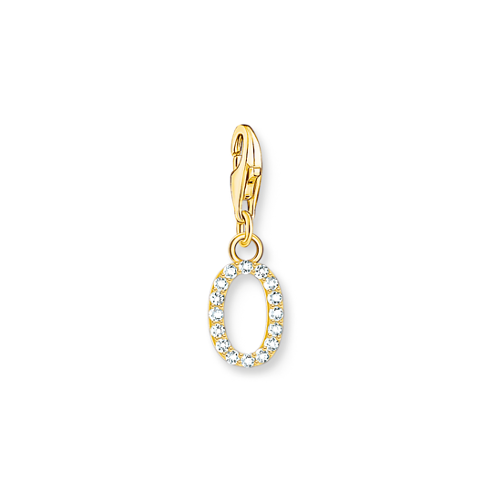Thomas, Sabo, Anhänger, Charm-Club, Buchstabe, O, Vergoldet, Gelbgold, Zirkonia, Weiß, 1978-414-14, Zubehor, Ohrring, Schmuck