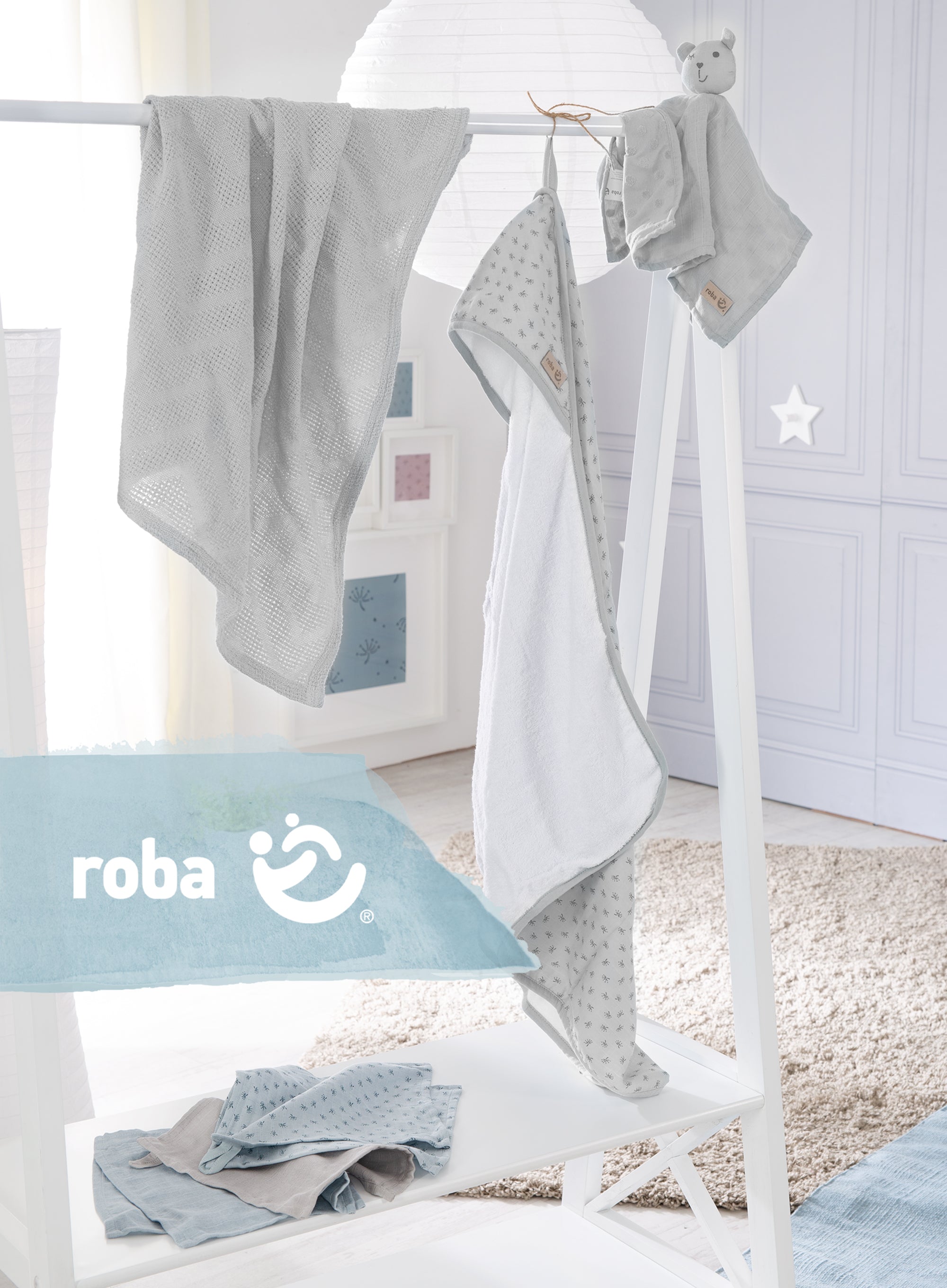 Roba 227S01T4 Geschenkset Babypflege grau hellgrau – Heim Textilien - Bild 2 Roba 227S01T4 Geschenkset Babypflege grau hellgrau – Heim Textilien - Produktbild 2