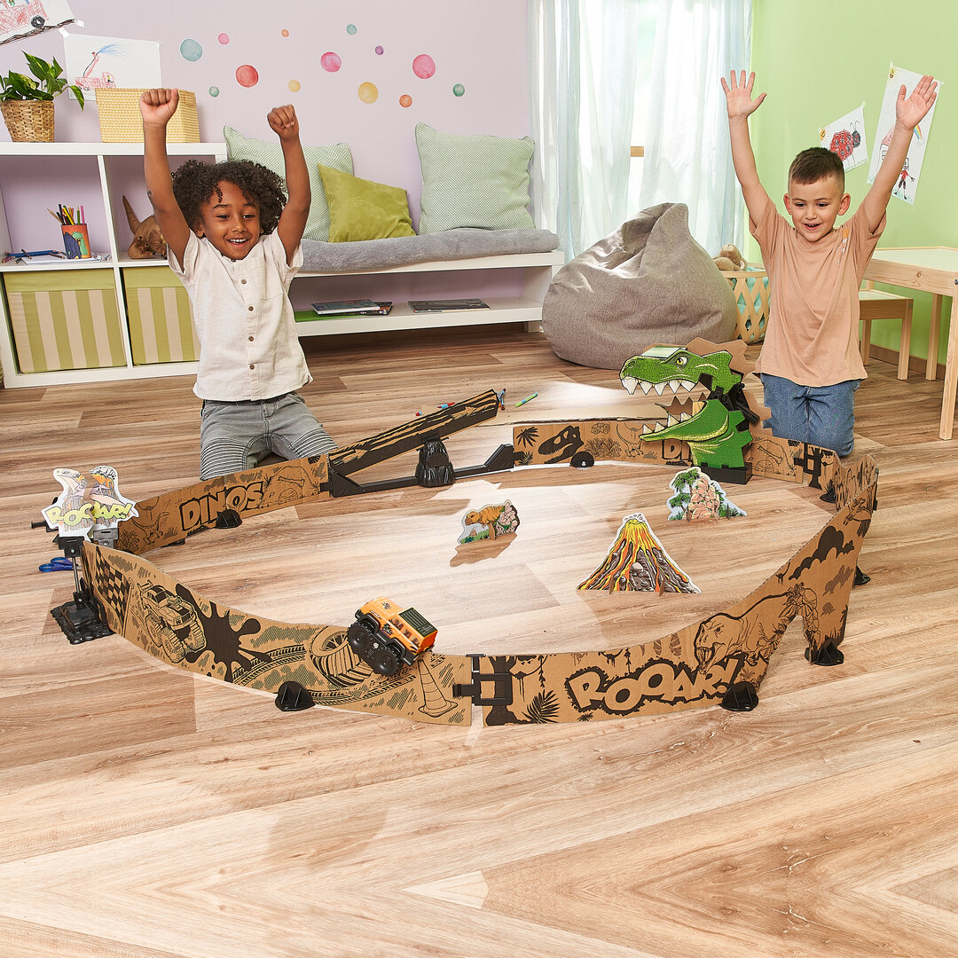 VTech Car-Board Racers - Dino-Adventure Set (80-563304) Holz, Junge, Kind, Männlich, Person