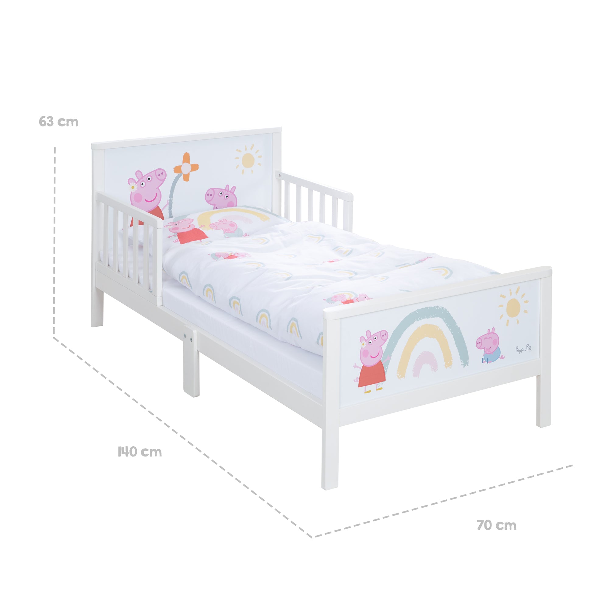 Roba 20330PP1 Komplettbett, 70x140 cm Peppa Pig weiß – Toddler Betten - Bild 13 Roba 20330PP1 Komplettbett, 70x140 cm Peppa Pig weiß – Toddler Betten - Produktbild 13