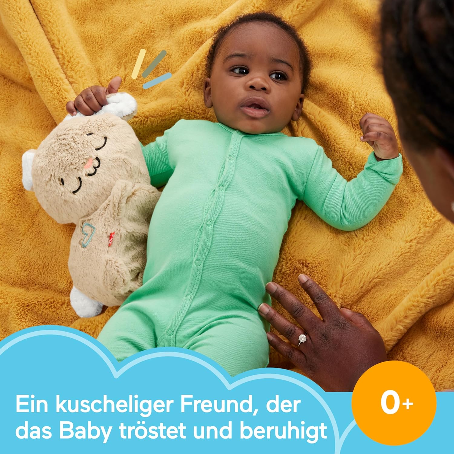 Fisher-Price Schlummer-Häschen Beruhigende Plüsch-Spieluhr HXG97 Gesicht, Person, Fotografie, Portrait, Baby