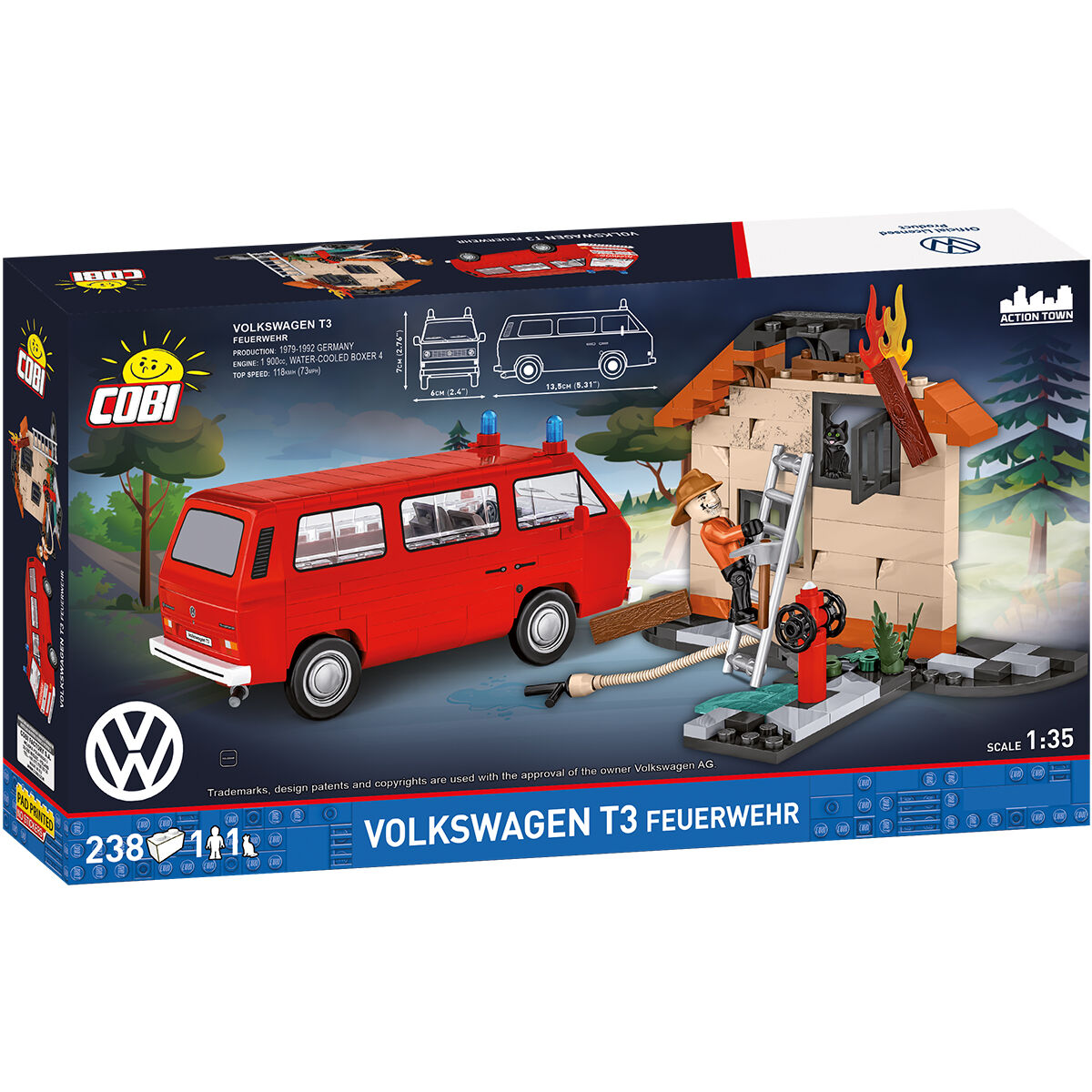 COBI 24635 - VW T3 Feuerwehr - Maßstab 1:35 - Bild 2 COBI 24635 - VW T3 Feuerwehr - Maßstab 1:35 - Bild 2