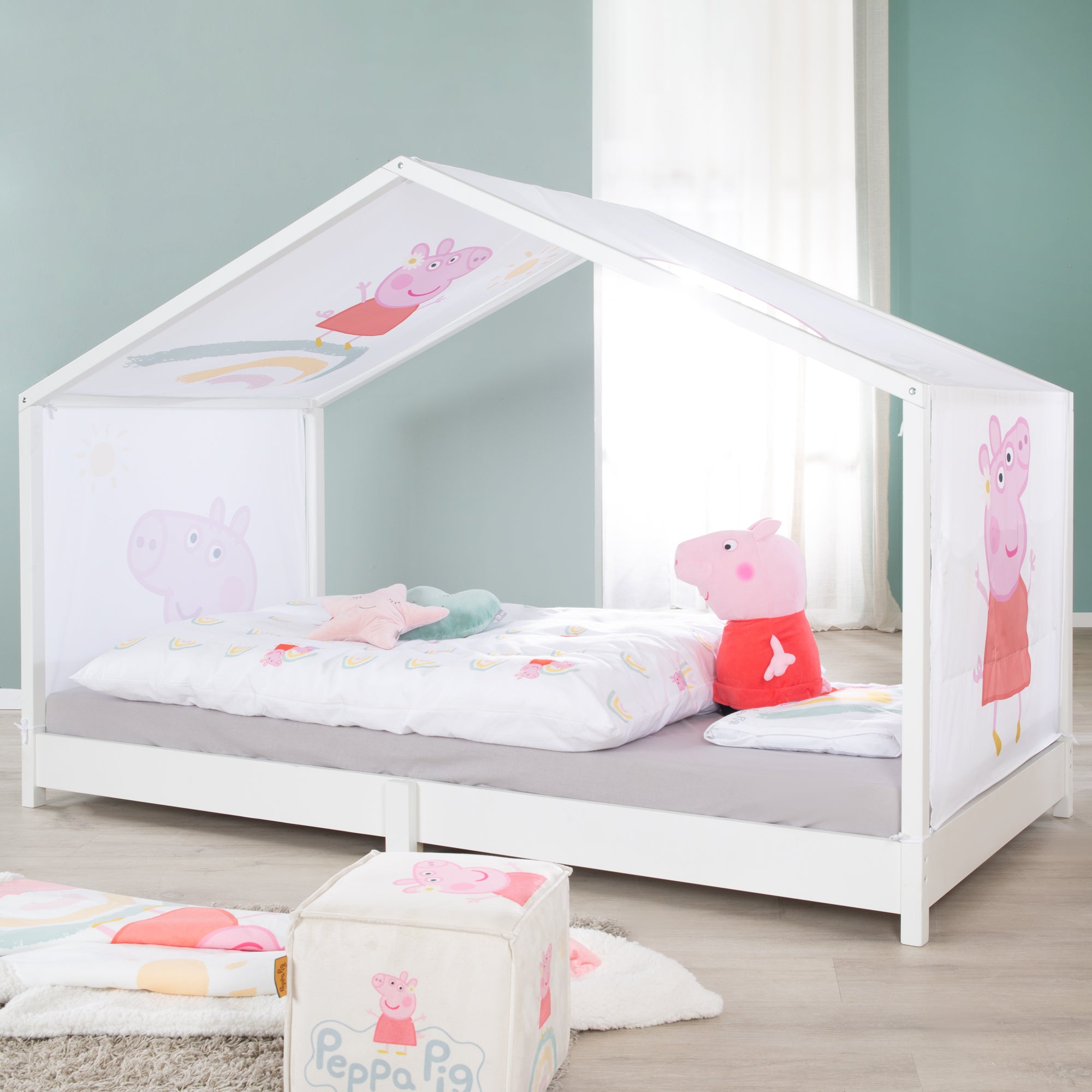 Roba 0286PP1 Hausbettbezug 90x200 cm Peppa Pig weiß – Bettenzubehör - Bild 7 Roba 0286PP1 Hausbettbezug 90x200 cm Peppa Pig weiß – Bettenzubehör - Produktbild 7