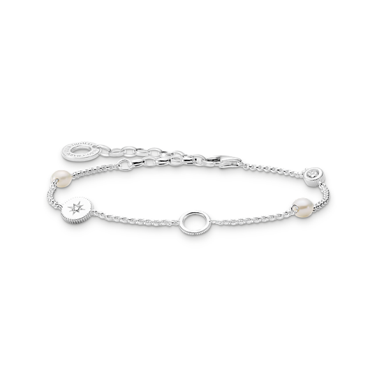 Thomas, Sabo, Armband, Charm-Club, 925, Sterling, Silver, Süßwasserzuchtperle, Zirkonia, Weiß, Länge, 19, Cm, X0273-167-14-L19V, Zubehor, Armreif, Schmuck, Rauchrohr