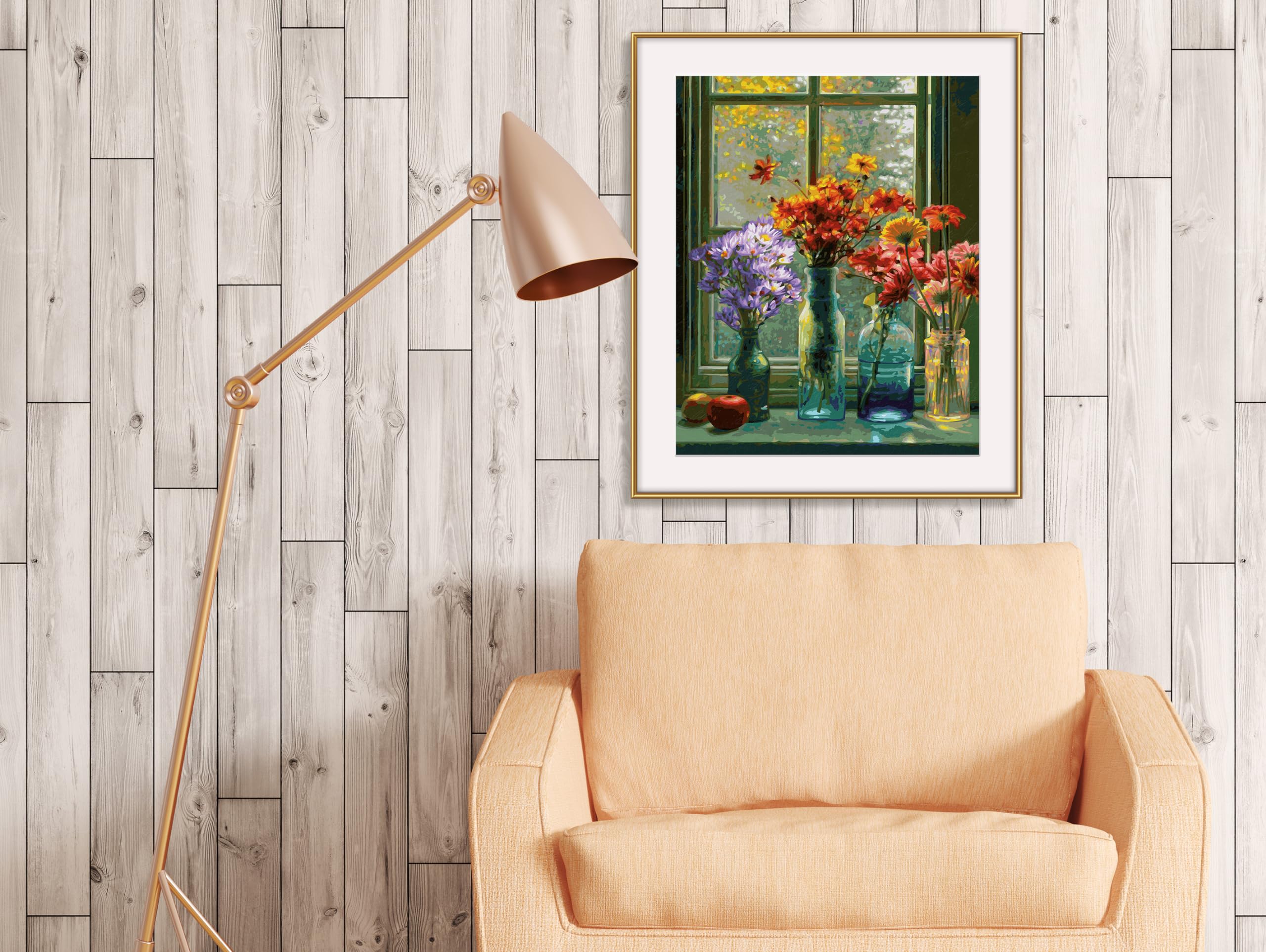 Schipper Mnz - Blumenliebe - Romantisches Blumenmotiv Zum Selbstgestalten 609130905 Lampe, Drinnen, Innenarchitektur, Stehlampe, Stuhl