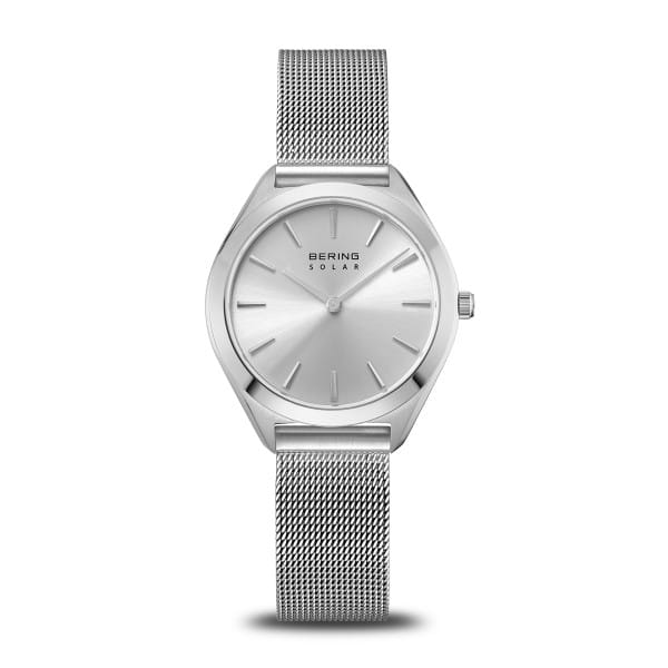 Bering 17331-000 Damenuhr, Milanaise/Solar, Silber