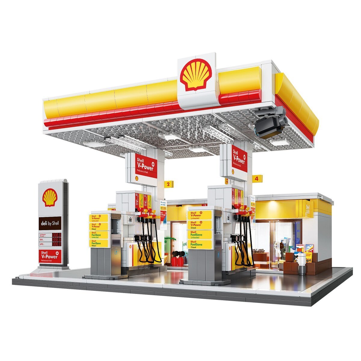 JAMARA CaDA Shell Tankstelle mit Shop und Waschanlage 1:30 Bricks ab 14 Jahren