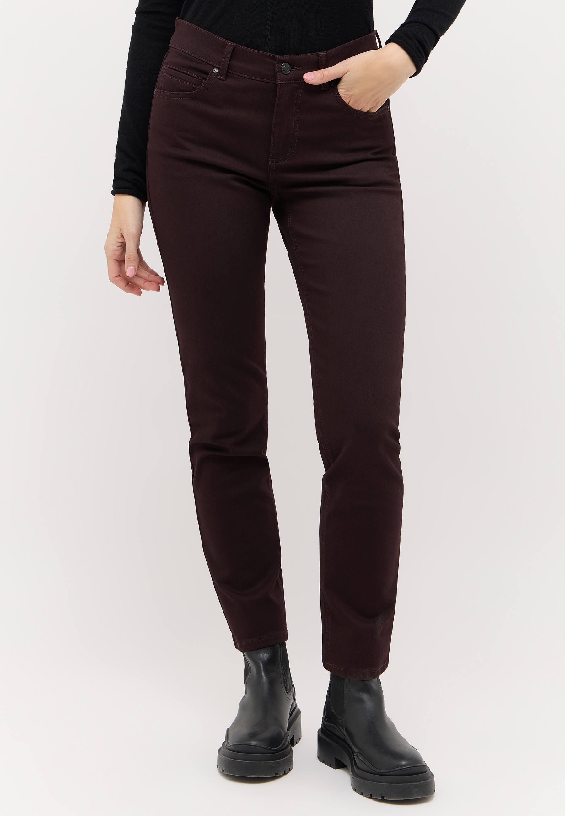 ANGELS 346340030R Damen Jeans Cici Slim Fit - Bordeaux - 1