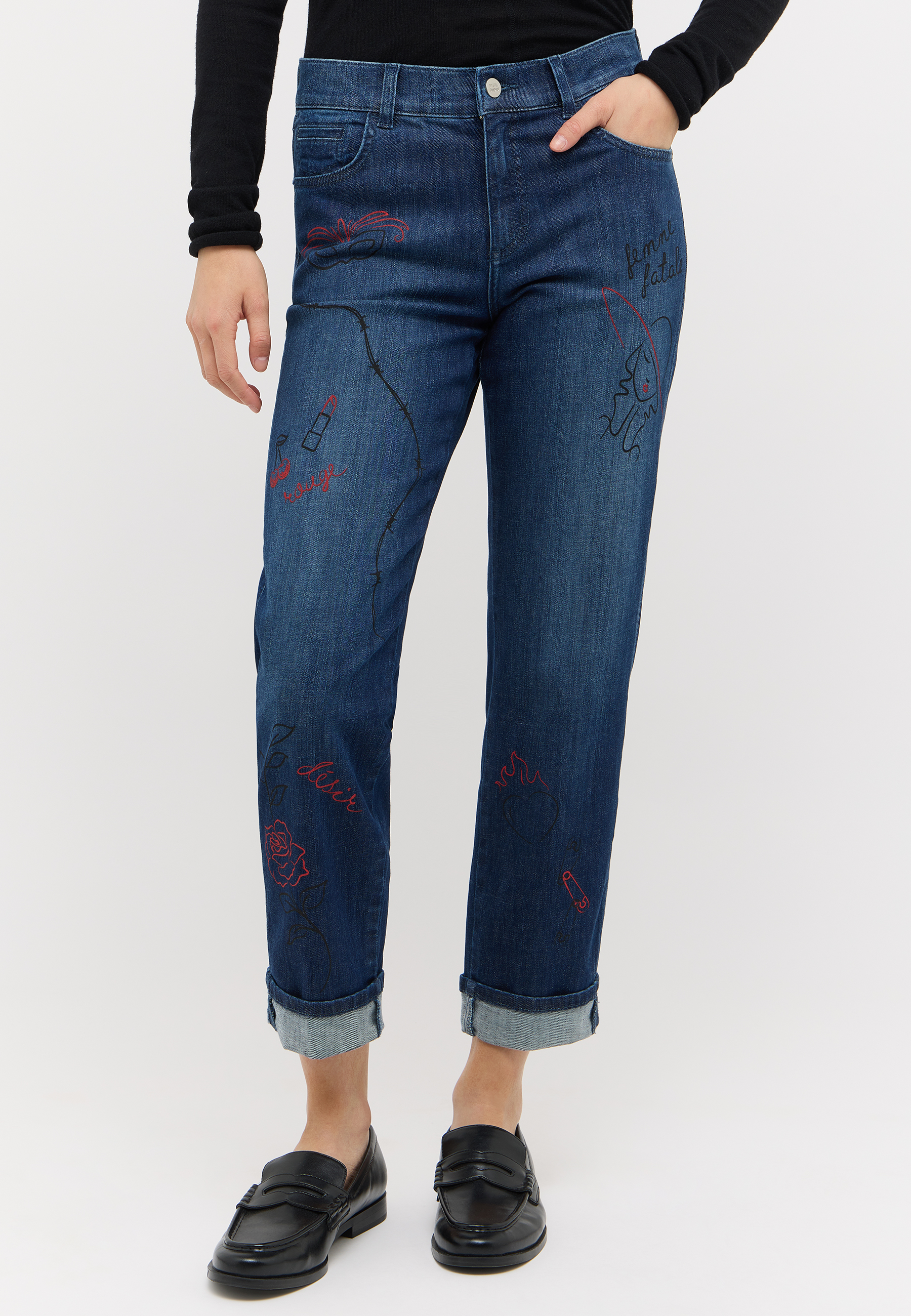 ANGELS 350812730 Damen Jeans Darleen Muse 7/8 Straight Fit - Blau - 1