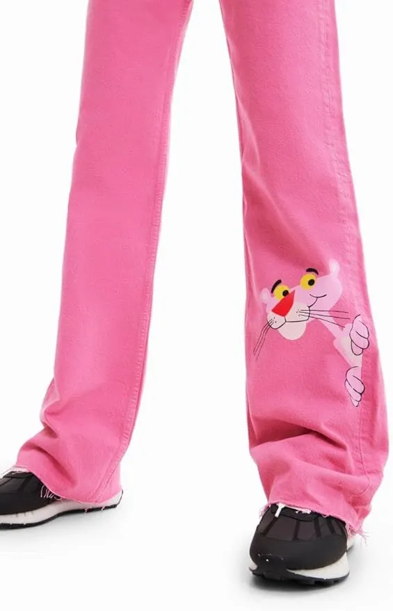 Desigual Damen Jeans - Pink, mit „Pink Panther“-Stickerei 22WWDD293056 GR. 38