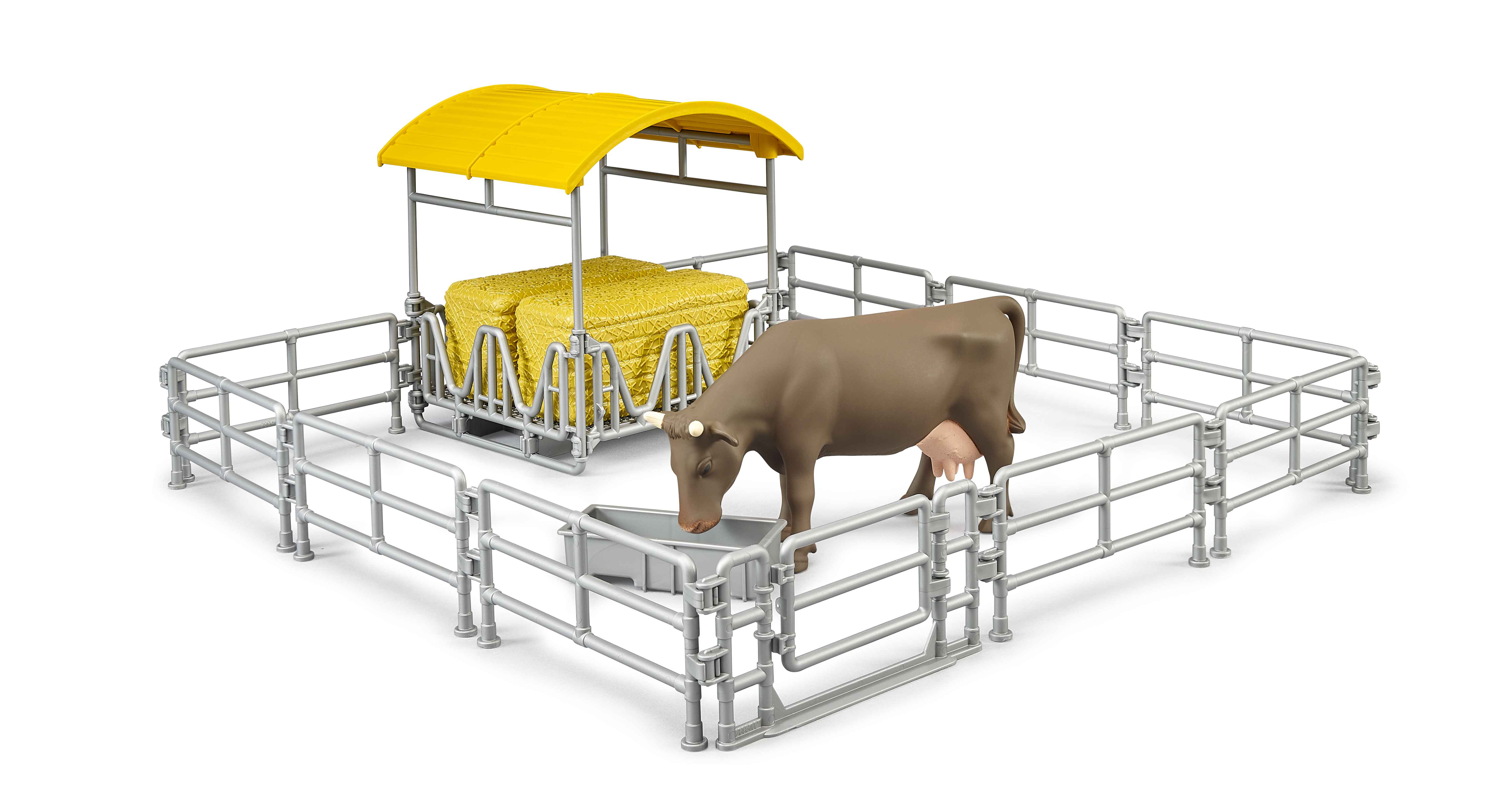 BRUDER 62612 - Zubehör: Heuraufe mit Zäunen und Trog