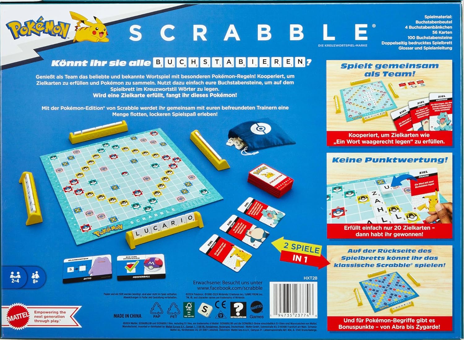 Scrabble Pokemon Das ultimative Wortspiel für Pokemon-Fans Deutsch HXT28 Werbung, Plakat