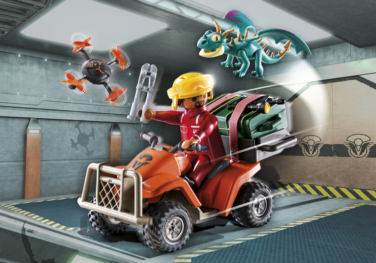 PLAYMOBIL 71085 Dragons: The Nine Realms - Icaris Quad & Phil Schutzhelm, Helm, Rad, Dinosaurier, Person