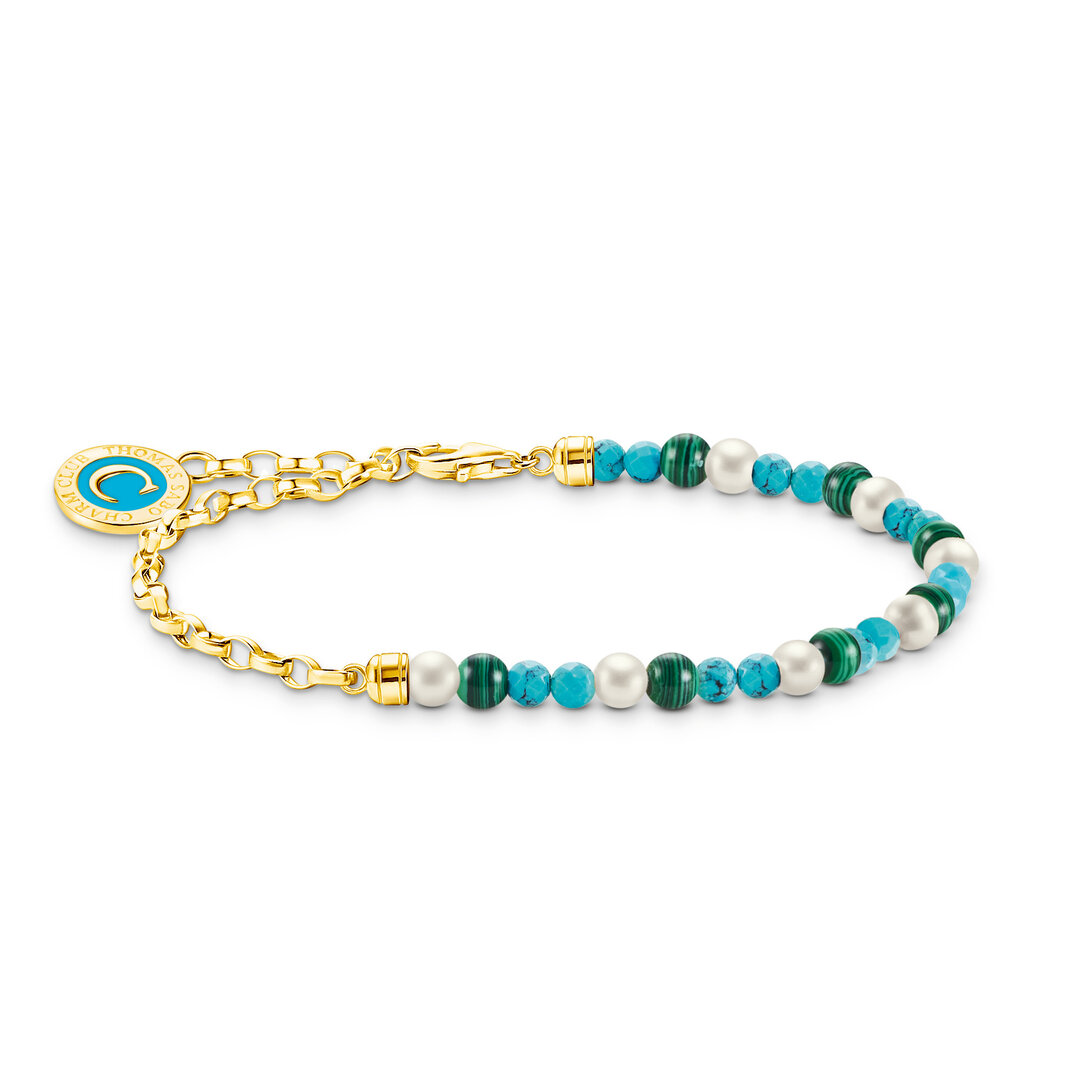Thomas, Sabo, Armband, Charm, Perlen, Malachit, Länge, 19, Cm, A2130-140-7, Charm-Club, Zubehor, Armreif, Schmuck, Halskette, mit, Perlen, Ornament