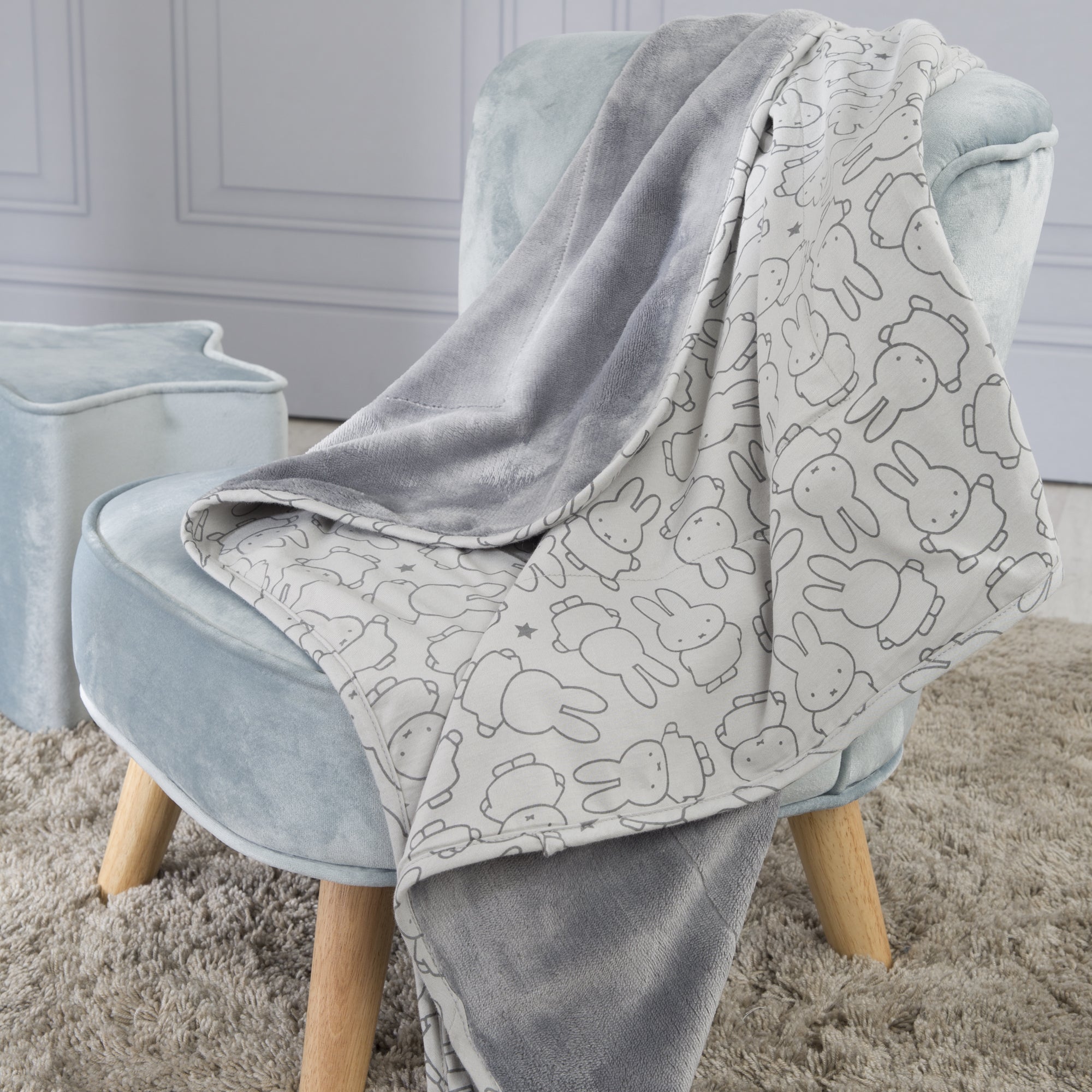 Roba 306100J210 Babydecke-Jersey Miffy grau – Heim Textilien - Bild 2 Roba 306100J210 Babydecke-Jersey Miffy grau – Heim Textilien - Produktbild 2
