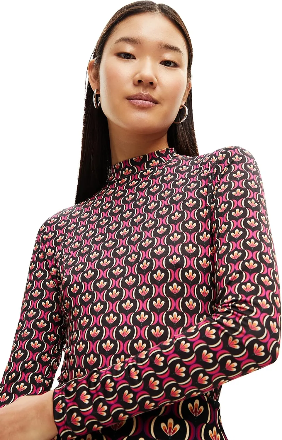 Desigual Damen Body - Mehrfarbiger Body mit Retro-Muster 22WWQK213028 GR. M