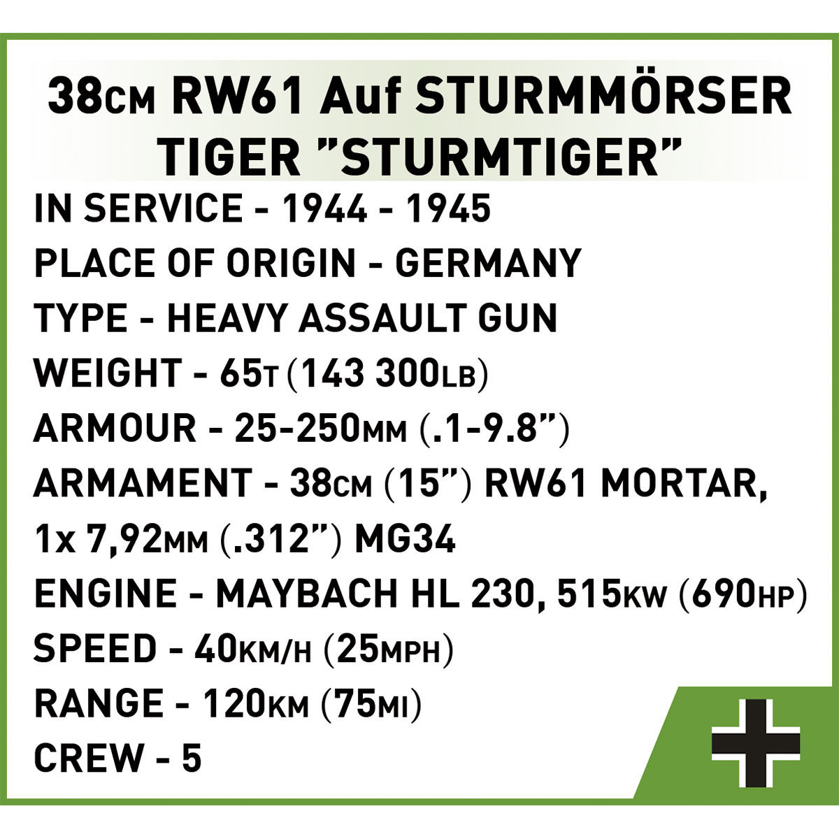 COBI 2585 - 38 CM Sturmmörser Sturmtiger - Bild 14 COBI 2585 - 38 CM Sturmmörser Sturmtiger - Bild 14