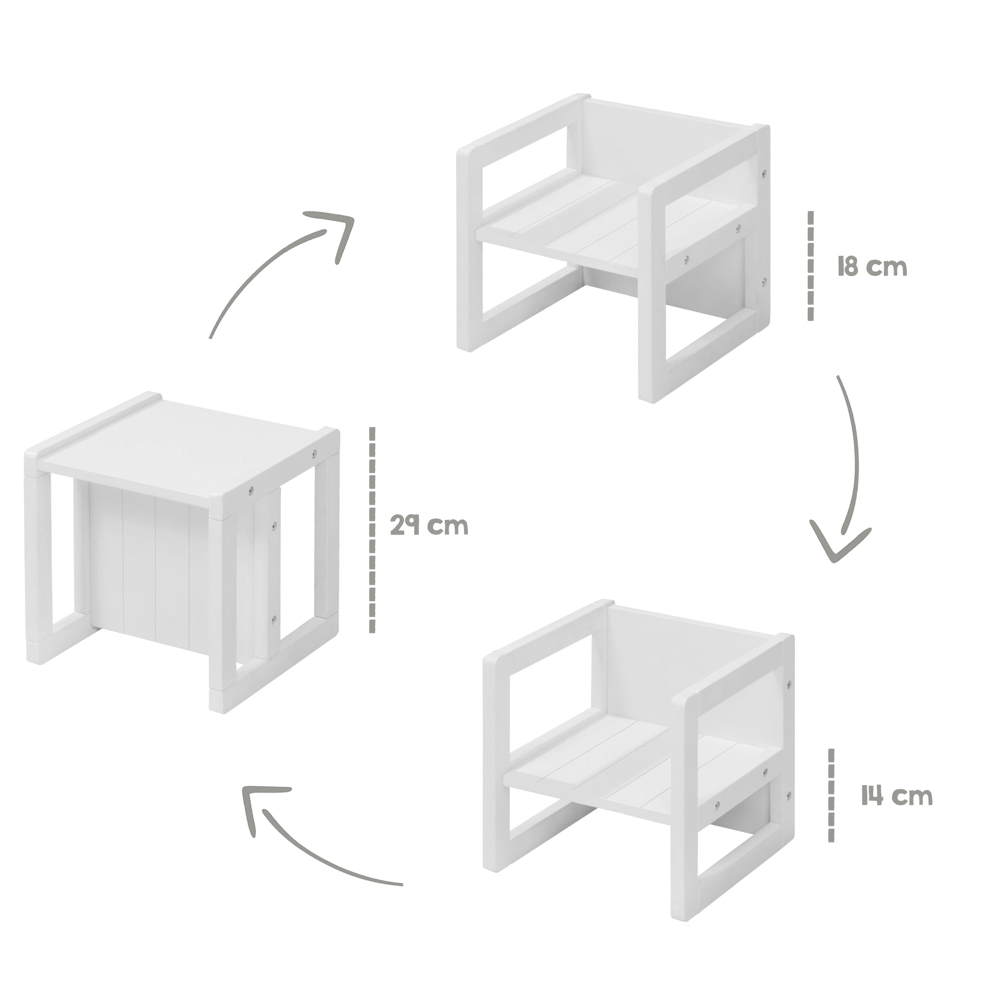 Roba 3031 Sitzhocker weiß – Spielmöbel - Bild 11 Roba 3031 Sitzhocker weiß – Spielmöbel - Produktbild 11